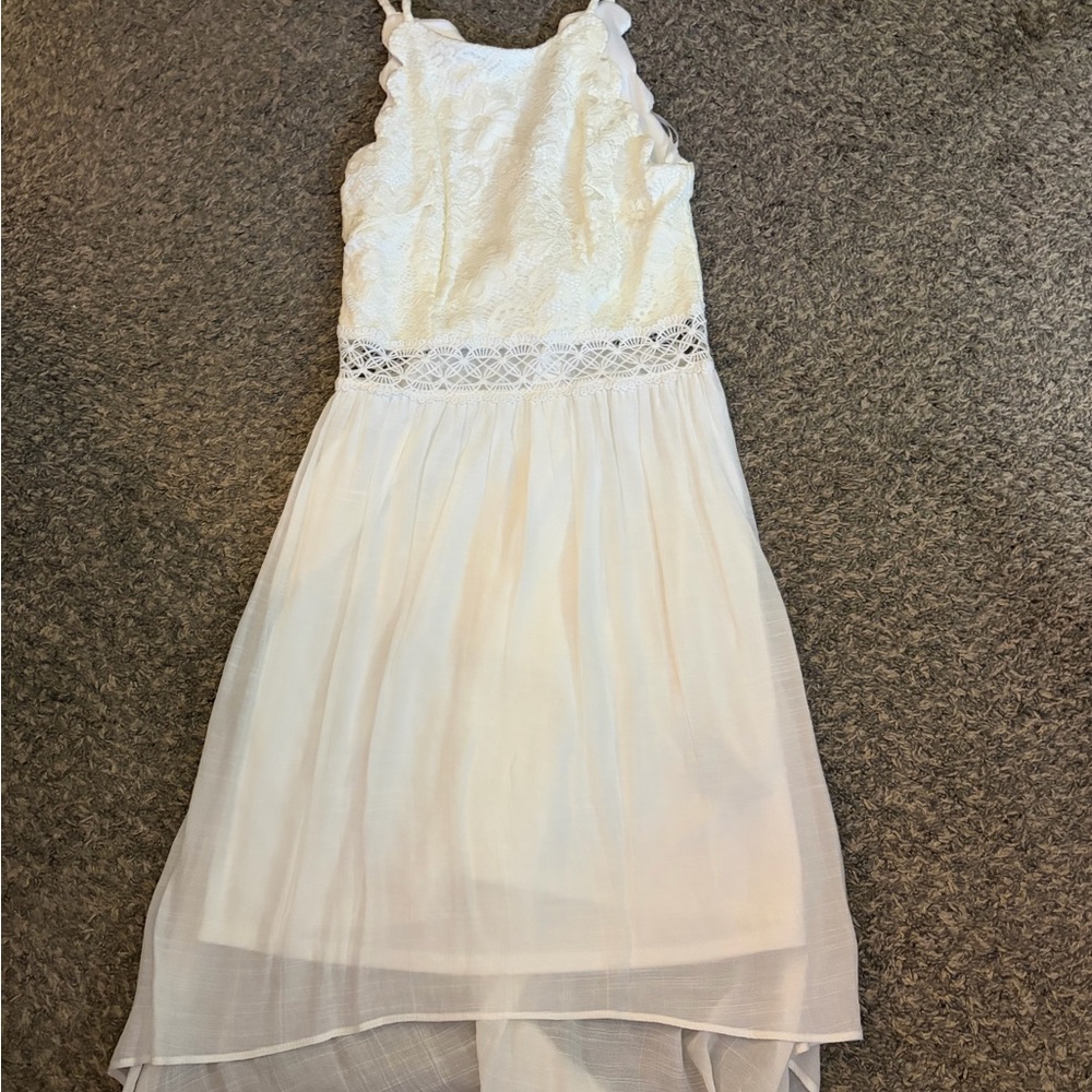 Elegant White Lace Kids Dress